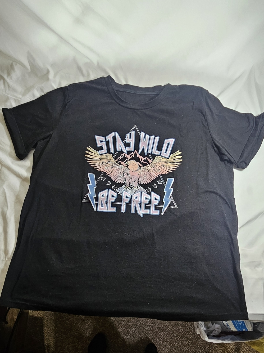 Stay Wild Be Free Graphic Boutique Tee - Black